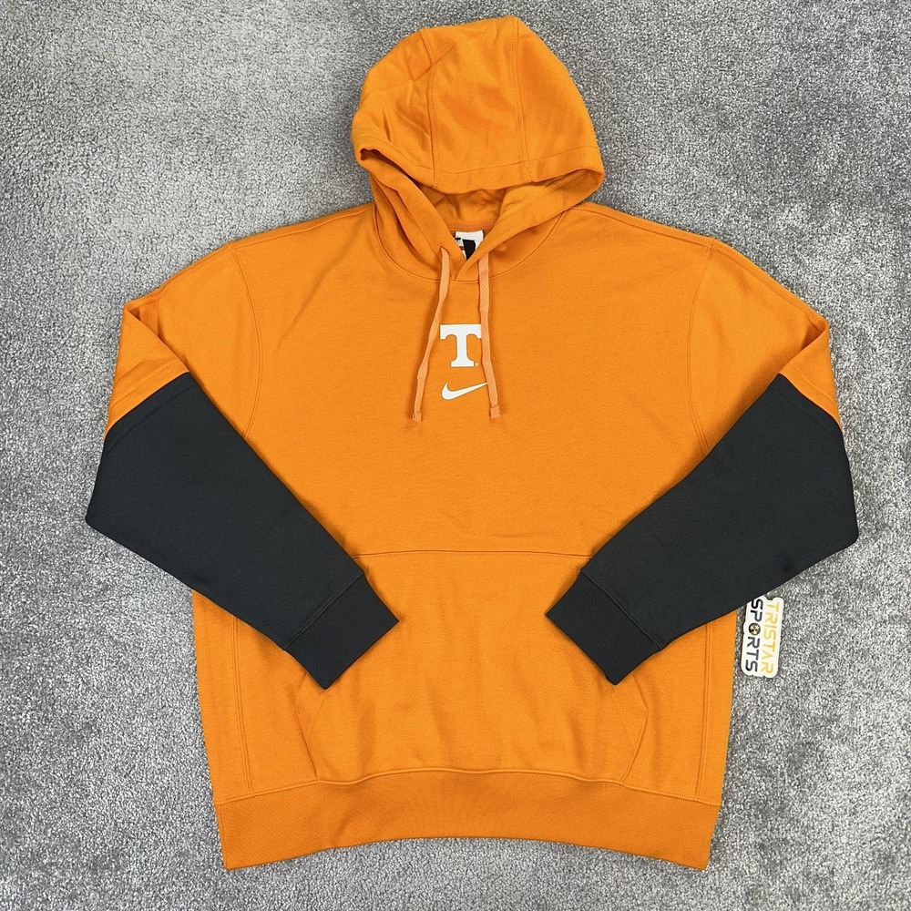 Tennessee Volunteers Hoodie Mens Large Orange Black Football Nike PE Pullover